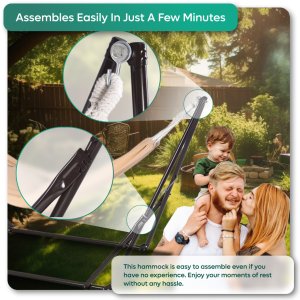 Halo-Fit Hamak ogrodowy z drążkiem składany Relax 6