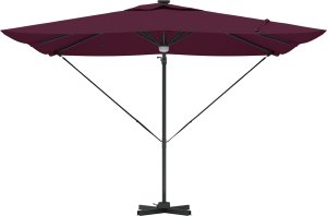 vidaXL Parasol Cantilever Roma z LEDami Bordowy 286x285x270 cm Aluminium (42003357) 3