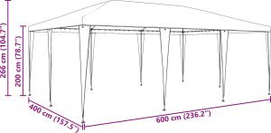vidaXL Namiot na imprezę Biały 6x4 m PE 4