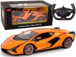Auto R/C Lamborghini Sian FKP 37 Rastar 1:14 Pomarańczowe Na Pilota 1