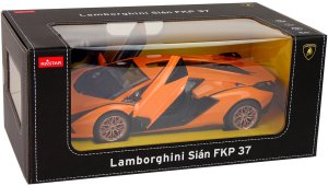 Auto R/C Lamborghini Sian FKP 37 Rastar 1:14 Pomarańczowe Na Pilota 11