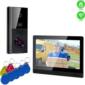 EVOLVEO DoorPhone AHD10, Sada domácího WiFi videotelefonu s ovládáním dveří a RFID, černý 10" monitor, 32GB 1