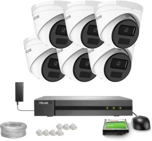 Zestaw do monitoringu 6x IPCAM-T2-P Full HD, PoE, IR 20m, HiLook Hikvision 1