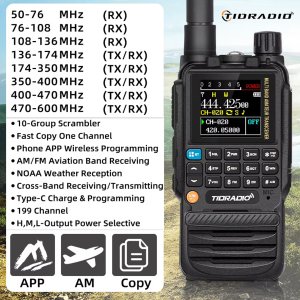 TIDRadio H3 5W radiotelefon z BlueTooth, odbiornikiem na 8 pasm w tym AirBand 3