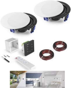 Zestaw: Wzmacniacz audio do montażu w ścianie z 2 głośnikami sufitowymi Powerline A50B one size 2