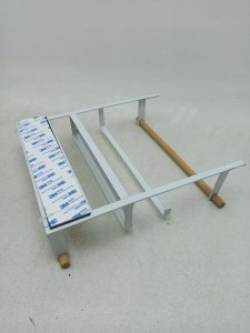 Wielofunkcyjna półka kuchenna MAGNA z uchwytem na ręcznik papierowy i haczykami, montaż bez wiercenia, WENKO 14