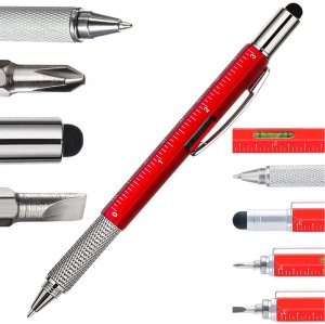 Długopis wielofunkcyjny śrubokręt multitool 6w1 miarka poziomica klips 1