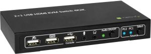 Przełącznik Techly 2-portowy przełącznik KVM HDMI/USB 2x1 z audio 1