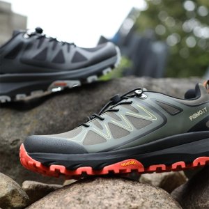 BPIEMONT - Półbuty robocze PIEMONT męskie lekkie wygodne tkanina Oxford połączona z PU wciągane do pracy górskie wędrówki - czarno-szary 39 3