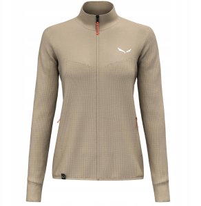 Bluza damska bez kaptura Salewa Puez Waffle Hyb PL Jacket - quicksand 1