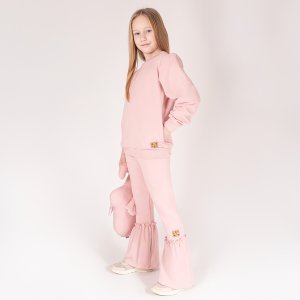 Spodnie dresowe dzwony dla dziewczynki różowe Nelly Nicol 122 3