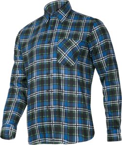 KOSZULA FLANELOWA KRATA NIEBIESKA, 120G/M2, "M", CE, LAHTI 1