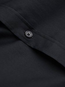Klasyczna koszula męska SLIM FIT z satynowej tkaniny  czarna V4 OM-SHOS-0176 M 6