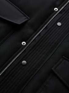 Długa ciepła kurtka męska typu parka z kapturem  czarna V2 OM-JALJ-0182 S 8