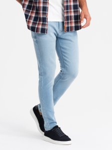 Dopasowane jeansowe spodnie męskie SLIM FIT z elastanem  błękitne V3 OM-PADP-0214 XL 1