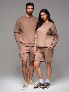 Dresowy zestaw dla par UNISEX bluza + szorty - brązowy V16 Z108 XL/XXL 1