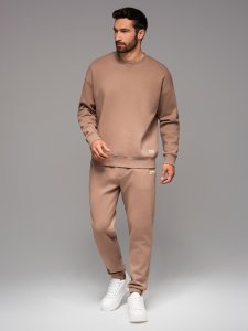 Komplet dresowy dla par UNISEX w stylu athleisure ze spodniami i bluzą - brązowy V16 Z109 XL/XXL 2