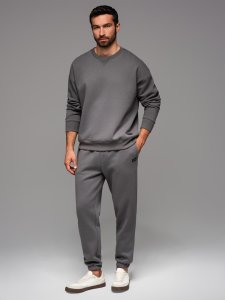 Komplet dresowy dla par UNISEX w stylu athleisure ze spodniami i bluzą - szary V18 Z109 XL/XXL 4