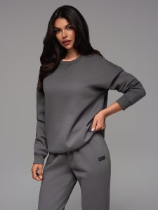 Komplet dresowy dla par UNISEX w stylu athleisure ze spodniami i bluzą - szary V18 Z109 XL/XXL 7