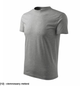 Base - ADLER - Base - Koszulka unisex, 160 g/m2, 100 % bawełna, 85 % bawełna, 15 % wiskoza - ciemnoszary melanż S 1