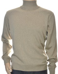 Sweter męski z golfem klasyczny golf z wełny wełniany 2XL XXL beżowy 1702 1