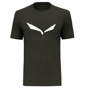Koszulka solidlogo dry ss-dark olive melange-50 (l) SALEWA 1