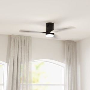 Hombli smarter Deckenventilator mit Licht, Black & Black Wood 2