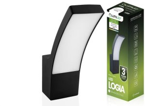 Kinkiet Elewacyjny Ogrodowy LED Ścienny Czarna 10W 4000K IP44 LOGIA LUMILED 1