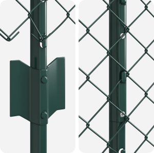 vidaXL Ogrodzenie z siatki z 10 słupkami U Zielone 1x10 m Stal 2