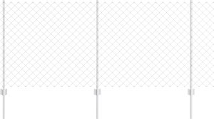 vidaXL Ogrodzenie z ogniw łańcuchowych z 20 słupkami Srebrnymi 1x10 m Stal 2