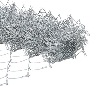 vidaXL Ogrodzenie z ogniw łańcuchowych z 20 słupkami Srebrnymi 1x10 m Stal 6