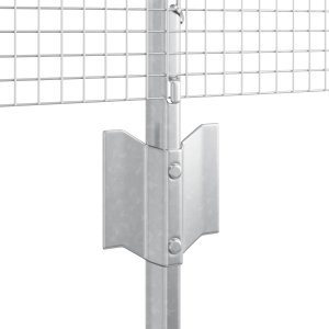 vidaXL Ogrodzenie z drutu spawanego z 5 srebrnymi słupami 0,4x10 m stal 2