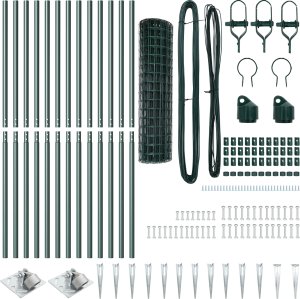 vidaXL Ogrodzenie Euro z 13 kotwami 1.2x25m stal ocynkowana zielona 3