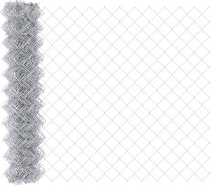 vidaXL Ogrodzenie Linkowe z 7 Flanszowymi Słupkami 1,2x10 m Stal Ocynkowana 2