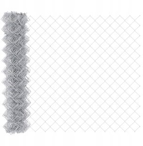 vidaXL Ogrodzenie z siatki łańcuchowej z 7 słupkami flanszowymi 1x10 m stal ocynkowana 6