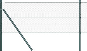 vidaXL Ogrodzenie heksagonalne Zielone 0.4x50 m Stal, Słupki ogrodzeniowe 13 sztuk Zielone 32 mm 80 cm Stal ocynkowana 2
