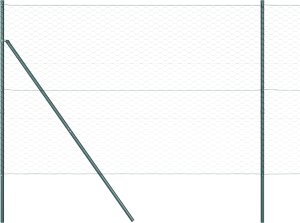 vidaXL Ogrodzenie hexagonalne Zielone 1,5x50 m Stal, Słupki ogrodzeniowe 13 sztuk Zielone 32 mm 200 cm Stal ocynkowana 5