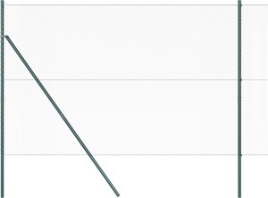 vidaXL Zielony płot heksagonalny 1,6x50 m Stal, Słupki ogrodzeniowe 13 szt. Zielone 32 mm 210 cm Stal galwanizowana 6