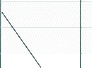 Ogrodzenie w kształcie heksagonu vidaXL Zielone 1,5x50 m Stal, Słupki ogrodzeniowe vidaXL 13 sztuk Zielone 32 mm 200 cm Stal ocynkowana 5