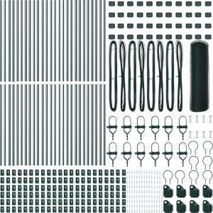 Hexagon Fence vidaXL Zielony 0.8x100 m Stal, Słupki ogrodzeniowe vidaXL 13 sztuk Zielony 32 mm 120 cm Stal ocynkowana 4