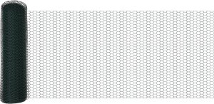 Hexagon Fence vidaXL Zielony 0.8x100 m Stal, Słupki ogrodzeniowe vidaXL 13 sztuk Zielony 32 mm 120 cm Stal ocynkowana 5