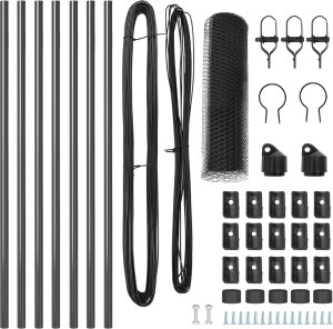 vidaXL Płot sześciokątny Szary 0.5x10 m Stal, Słupki ogrodzeniowe 7 szt. Szare 32 mm 100 cm Stal ocynkowana 3