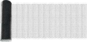 vidaXL Płot sześciokątny Szary 0.5x10 m Stal, Słupki ogrodzeniowe 7 szt. Szare 32 mm 100 cm Stal ocynkowana 4