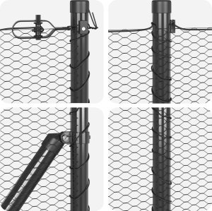 vidaXL Ogrodzenie heksagonalne Szare 0.8x25 m Stal, Słupki ogrodzeniowe 13 szt Szare 32 mm 120 cm Stal galwanizowana 2