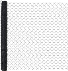 vidaXL Ogrodzenie sześciokątne Szare 1.5x10 m Stalowe, Słupki ogrodzeniowe Szare 32 mm 200 cm Stal ocynkowana 2