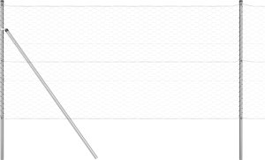 vidaXL Ogrodzenie heksagonalne 1.4x25 m Stal ocynkowana, Słupki ogrodzeniowe 13 szt. 32 mm 190 cm Stal ocynkowana 3