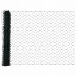 vidaXL Ogrodzenie heksagonalne Szary 1.2x10 m Stal, Słupki ogrodzeniowe z gwoździem 7 szt. 32 mm 140 cm stal ocynkowana 5