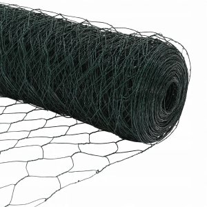 vidaXL Ogrodzenie heksagonalne Szary 1.2x10 m Stal, Słupki ogrodzeniowe z gwoździem 7 szt. 32 mm 140 cm stal ocynkowana 10