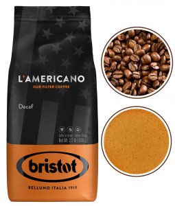 Bristot L'americano Decaf Filtro Kawa bezkofeinowa ziarnista 1kg 1