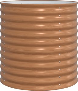 vidaXL Podniesiony Ogród Brązowy z Wyglądem Drewna 80x80x81 cm Stal 2